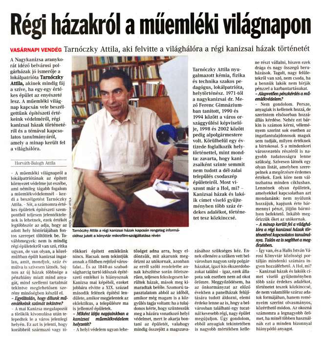 Vasárnapi Zalai Hírlap 2009 04 19 015sz 03old - Régi házakról a műemléki világnapon.jpg Vasárnapi Zalai Hírlap 2009 04 19 015sz 03old - Régi házakról a műemléki világnapon.jpg